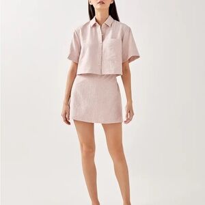 Love Bonito Adella Gingham Boxy Crop Top and Skort (SET) Size Small